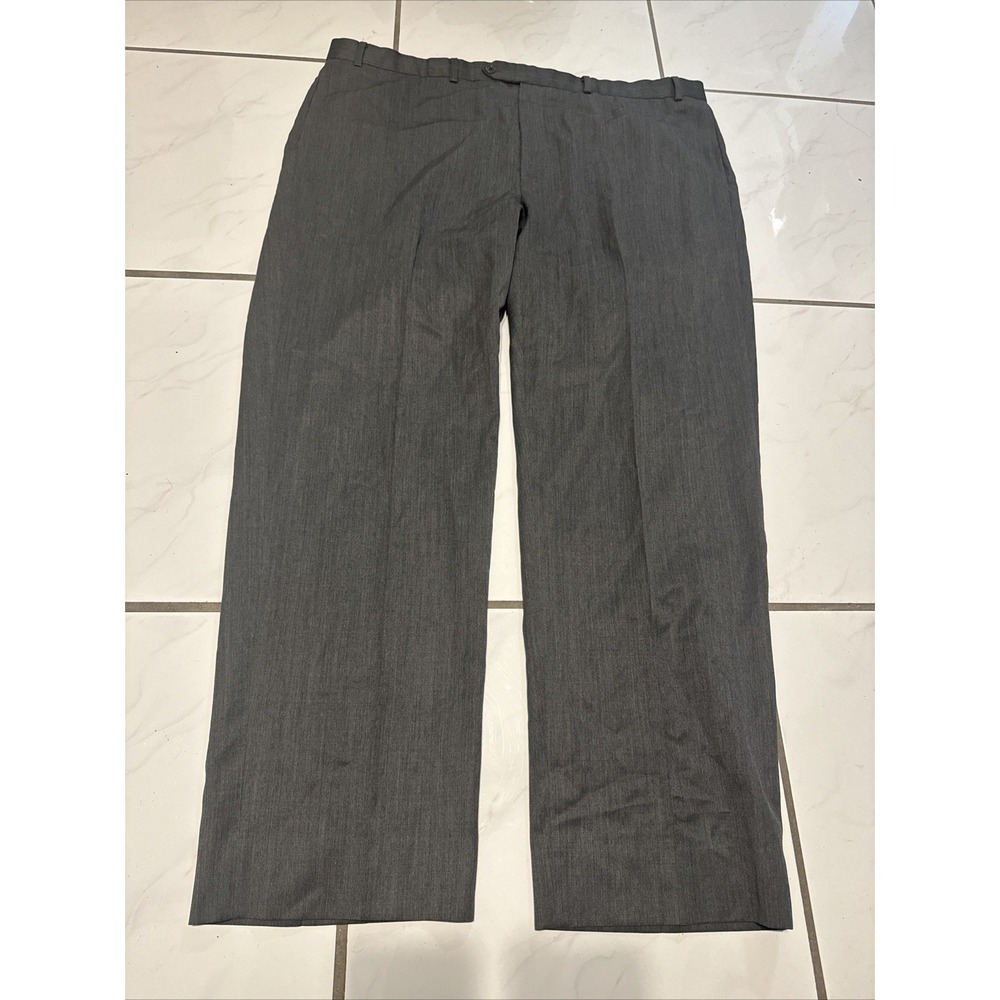 Brooks Brothers 346 Pants Mens 42x32 Dark Gray Dress Trouser 100% Wool EUC